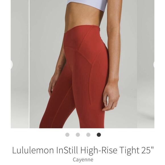Lululemon InStill High Rise Tight 25” Cayenne Size 2 NWT Yoga Leggings Red - Picture 4 of 12